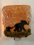 Reborn Glass Sunset Mom Baby Elephants Serengeti Safari Fused Recycled Glass Art Night Light Nightlight Nitelite