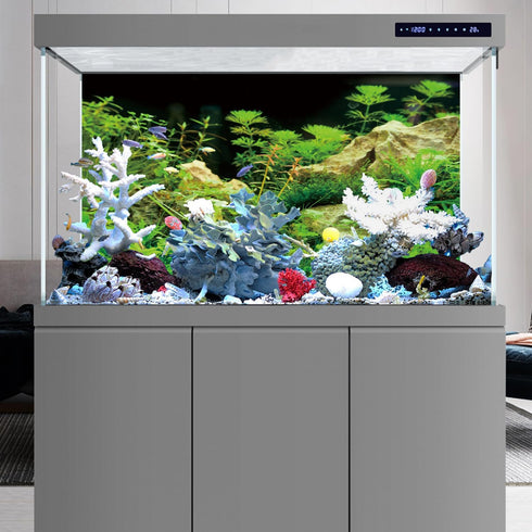 AWERT 48x18 inches Aquarium Background, Seaweed Background for Aquatic Plant Stone River Bed & Lake Fish Tank