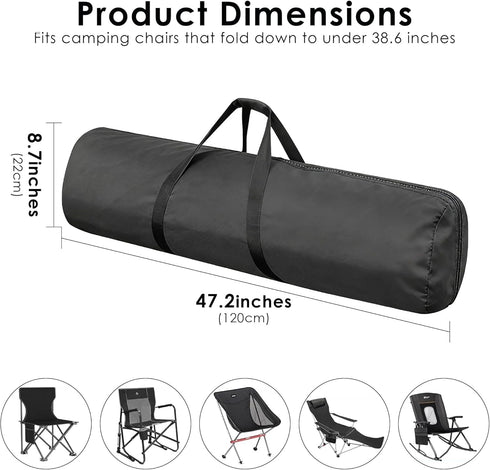 ReignSword 47.2 Inch Hammock, (8.7 Inch Camping Chair Replacement Bag, Folding Carrying Case with Handle Strap, Large