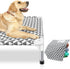 Elevated Outdoor Dog Bed, Updated Raised Pet Cot, Indoor Durable with No-Slip Rubber Feet, Fits up to 100lbs, Gray, L