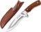 Flissa Fixed Blade Knife with Sheath, 9.8'' Full Tang Hunting Knife with High Carbon Steel Blade, Camping Knife