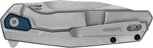 Kershaw Lucid Folding Pocket Knife, 3.2 inch Clip Point Blade, Blue Handle