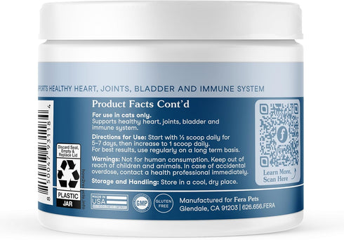 Immunity, 60 Fera Pets Wellness Blend - Cat Health Supplement with Feline-Specific Probiotics, Taurine and Lysine
