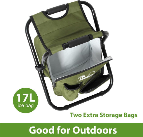 Backpack Backpack LEADALLWAY Fishing Chair with Cooler Bag Foldable Stool,Fishing Hunting Gifts
