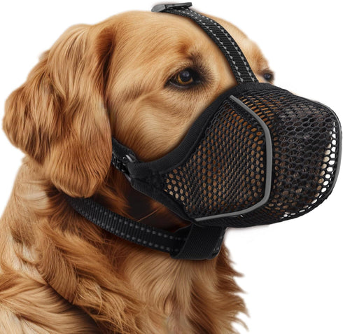 Dog Muzzle, Mesh Soft Muzzle for Small Medium Large Dogs, Breathable Adjustable for Grooming and Chewing