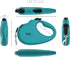 TUG Monochrome 360° Tangle-Free Retractable Dog Leash | 16 ft Strong Nylon Tape (Medium, Aqua)
