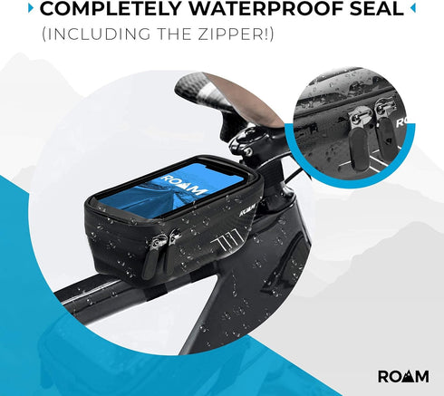 Roam Bike Phone Holder Mount, Waterproof Frame Bag for Bicycle Cell Phone Accessories, Universal Compatibility