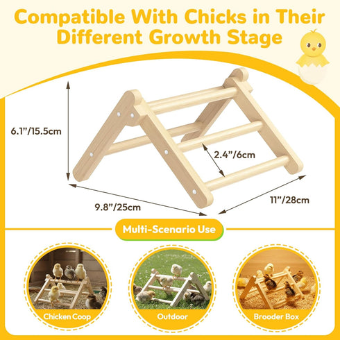 11.02" 9.84" 6.10" Innoland Chick Perch Foldable, Perch for Chicks Stable & No Assemble, Chick Roosting Perch for Stand