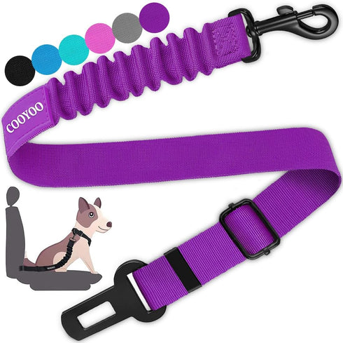 COOYOO Dog Seat Belt,Retractable Dog Car Harness Seat Belt for Car Adjustable