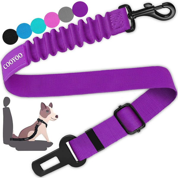 COOYOO Dog Seat Belt,Retractable Dog Car Harness Seat Belt for Car Adjustable