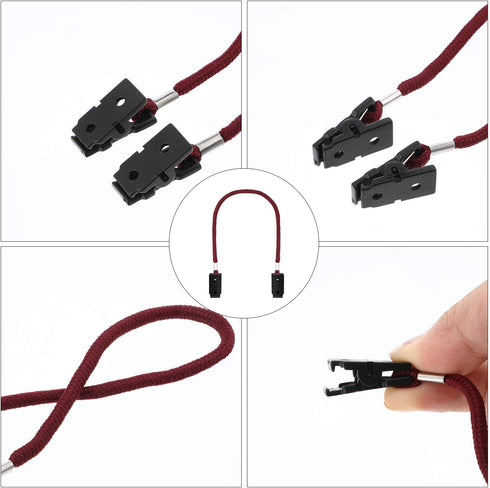 SATINIOR 6 Pieces Adjustable Hat Strap Clips with Windproof Clips (Purple, Black, Brown)