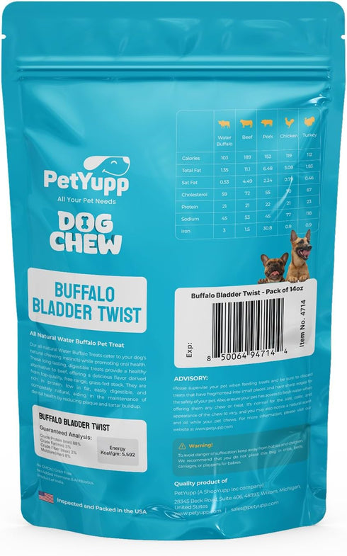Pack 14oz Beef Bladder Sticks for Dogs - of | All Natural & Single Ingredient Water Buffalo Dog Treats for Puppies