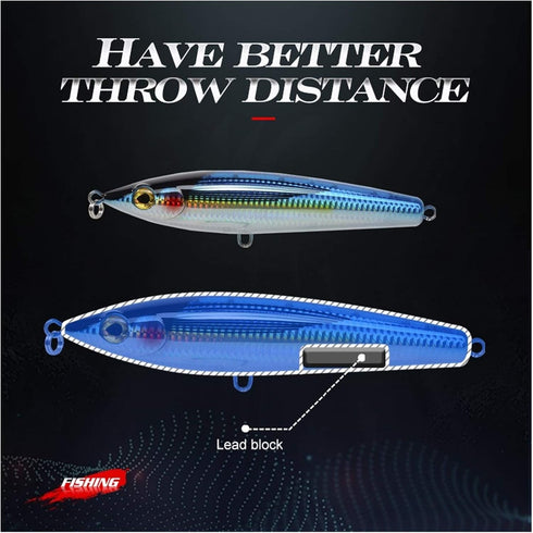 Generic 179mm 96g LW525 Fishing Lure Wobbler Floating Seabass Hard Lures Trolling Stickbait for GT Tuna Fake Bait