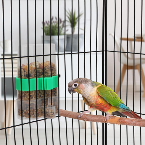 Hypeety Automatic Parrot Water Feeder, Clear No Mess Dispenser for Budgies, Cockatiels, and Lovebirds (Green & 1pc)