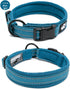 Creation Core Reflective Dog Collar with Ring - Breathable Mesh Soft Padded Adjustable Nylon Pet Collar 0.8" Wide, Blue