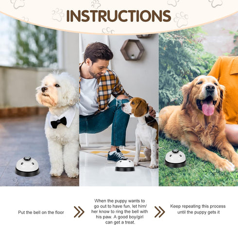 JEXCULL 2 Pack Communication Pet Training Bells, Dogs Bell for Door Potty Training and to Ring to Go Outside Device Dog