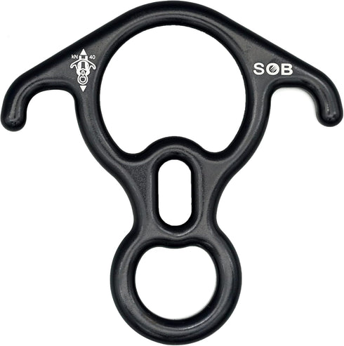 SOB 40KN Rescue Figure 8 Descender, Belay Rappel Equipment, 7075 Aluminum Alloy for Climbing Device