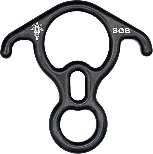 SOB 40KN Rescue Figure 8 Descender, Belay Rappel Equipment, 7075 Aluminum Alloy for Climbing Device