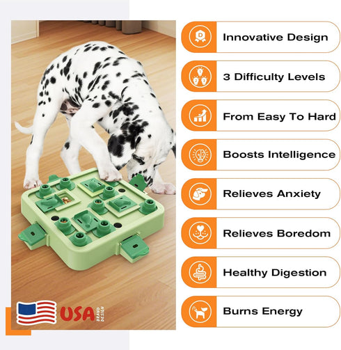 3 KADTC Dog Chess Puzzle Toy, Large Size, Levels of Step-by-Step Challenge, Beginner to Advanced Slow Feeder & Mental