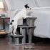 Furhaven Steady Paws Multi-Step Pet Stairs for High Beds & Sofas, Gray, 3-Step Design