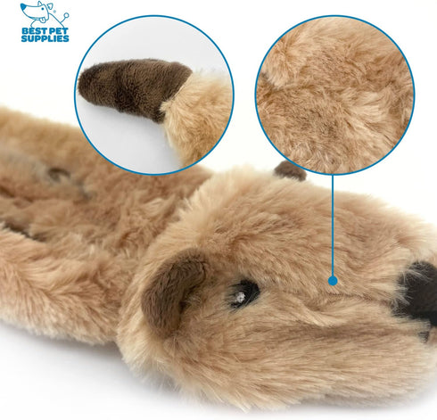 Best Pet Supplies 2-in-1 Stuffless Squeaky Dog Toys, Soft Durable Fabric for Small, Medium, Large Pets, Holds Plastic