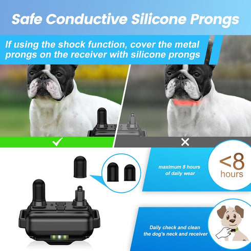 Dog Training Collar with 7 Modes, 2600Ft Remote Electronic Shock Collar for Small Medium Large Dogs, Green