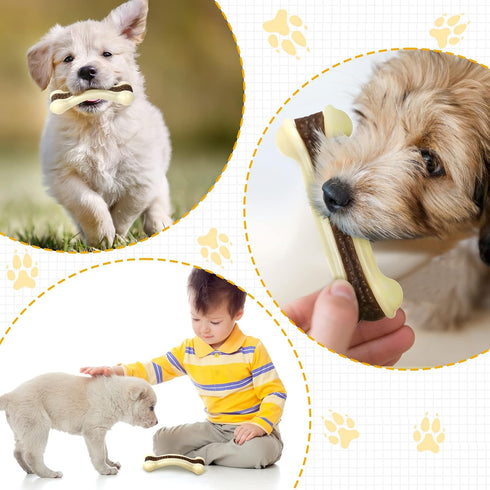 Sosation Chew Toys for Aggressive Chewers - Large Breed Beef Flavor Durable Nylon Bones for Puppies.