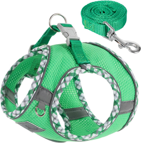 Dog Harness and Leash Set, Soft Breathable No Pull Adjustable Reflective Step in Vest for Small Dogs, Cats, Puppy