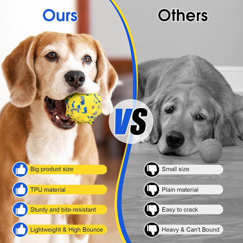 ZESTEFY 4PCS Dog Balls for Aggressive Chewers, Etpu Dog Toy Ball, Tennis Balls for Dogs Aggressive Chewers
