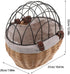 Commuting Puppy Bike Carrier Handwoven Wicker Pet Basket with Straps for Dog Cat Riding, Front Mounted Animal Carrier