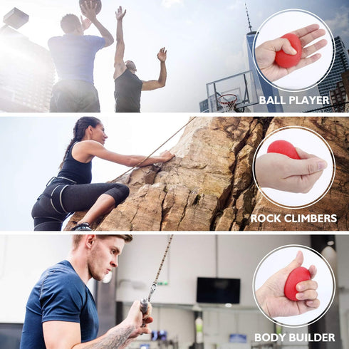 Peradix Hand Grip Strength Trainer, Stress Relief Ball for Adults and Kids, Set of 3 Finger Resistance Tools