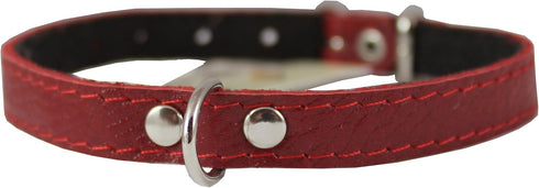 Genuine Leather Felt Padded Dog Collar X-Small 11" x1/2" Wide Fits 8"-10" Neck, Chihuahua, Puppies