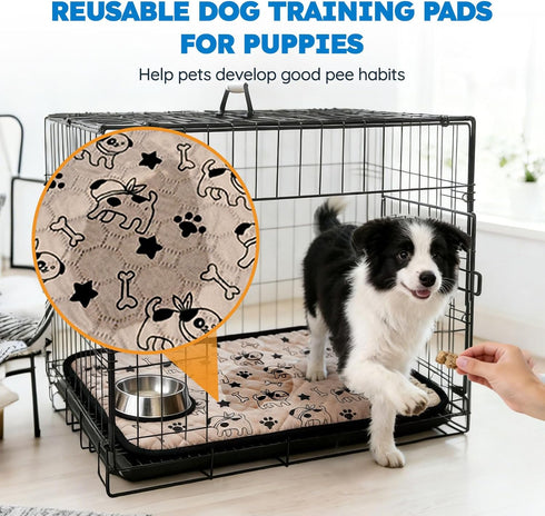 SEHFKKD 20"x28" Washable Pee Pads for Dogs, Absorbent Reusable Puppy Training Pads, Leakproof, Non-Slip, Waterproof Cat