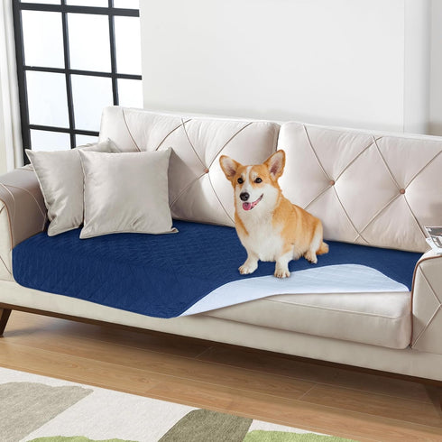 Waterproof Dog Couch Cover, Anti-Slip Bed Blanket for Furniture, Washable Protector Cover for Pet, Navy Blue (30" x 70")