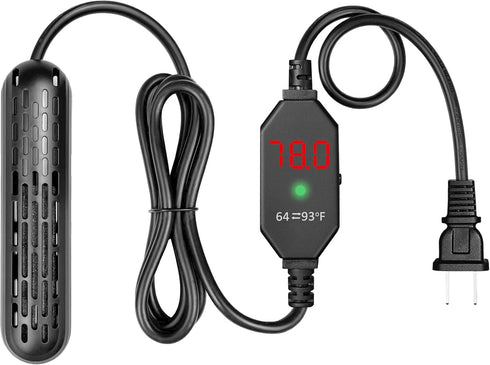 YukiHalu Mini Fish Tank Heater 25/50/100/150W with Protective Cover, Digital Display, Adjustable Temperature for 5-30