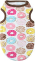Small Dog Shirt, Cute Puppy Cat T-Shirt, Soft Cotton Sleeveless Tee for Small Dogs Cats, Summer Doggy Vest (Coffee