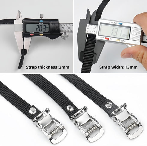 Set Bicycle Pedal Toe Clip Cage with Straps for Exercise Bike,Pair of Pedal Cage for Indoor and Outdoor Cycling