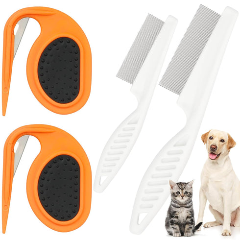 2Pcs Pet Knotting Comb for Cats, Grooming Tool for Dogs, Knot Remover for Tangled and Loose Hair