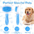 Dog Bath Brush with Soft Silicone Bristles, Rubber Scrubber for Grooming Short and Long Hair Pets (Blue)