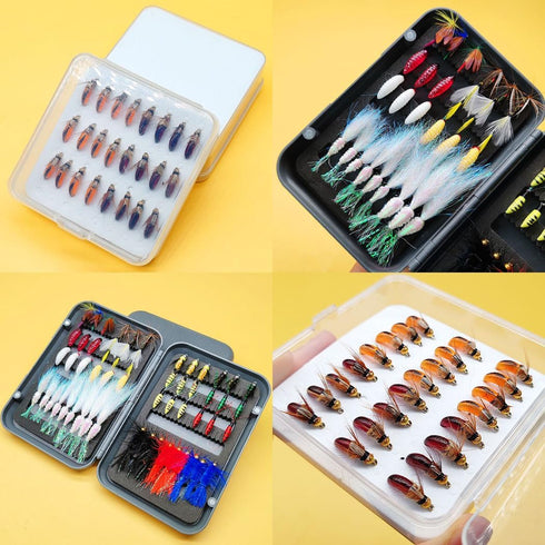 Set 22Pcs/51Pcs Premium Fly Fishing Flies - for Trout, Bass, and Salmon