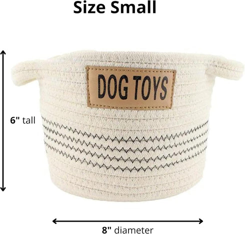 Midlee Small Dog Toy Rope Cotton Basket