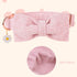 Elegant little tail Herringbone Pink Dog Collar with Bow, Durable Cotton Bowtie Collar for Large Dogs