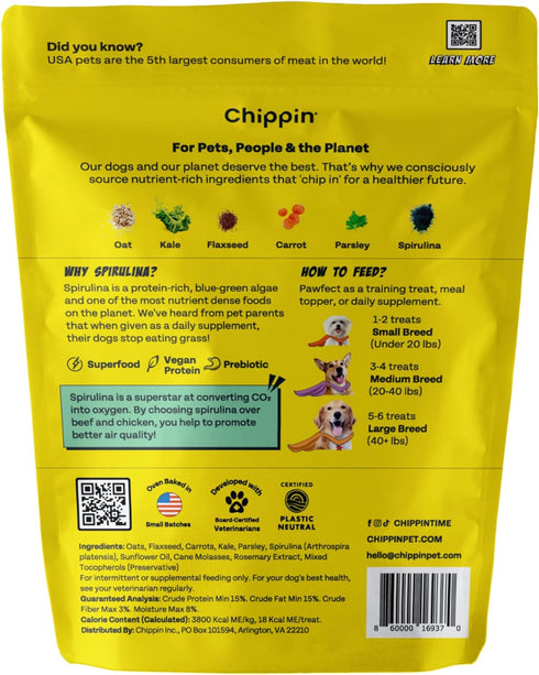 Plant-Based Spirulina Healthy Supplement & Dog Treat, 5oz, 2-Pack, Hypoallergenic, Chicken-Free Vegan Protein