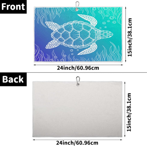 Pardick Golf Towel for Men Women, Boho Art Sea Turtle, Microfiber Fabric for Golf Bags
