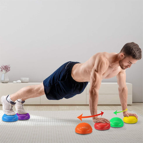 Yes4All Hedgehog Balance Pods for Exercise, Core Body Balancing, Set of 6 with Hand Pump