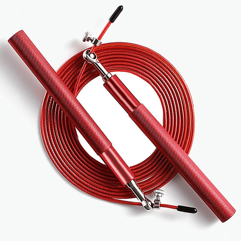 Speed Jump Rope with 360° Swivel Ball Bearing, Adjustable Steel Coated Rope, Anti-Skipping Handle for Fitness