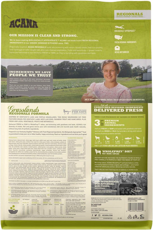 ACANA Regionals Dry Cat Food, Grasslands, Grain Free & Biologically Appropriate