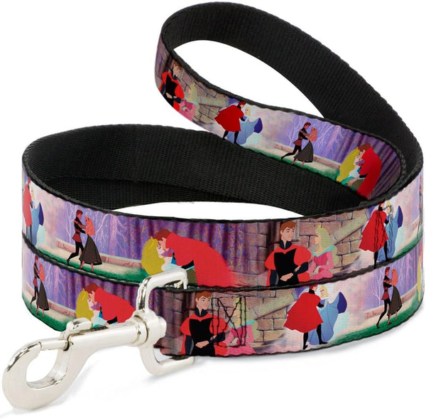 Buckle-Down Pet Leash - Sleeping Beauty & Prince Scenes, 6 Feet Long, 1/2" Wide