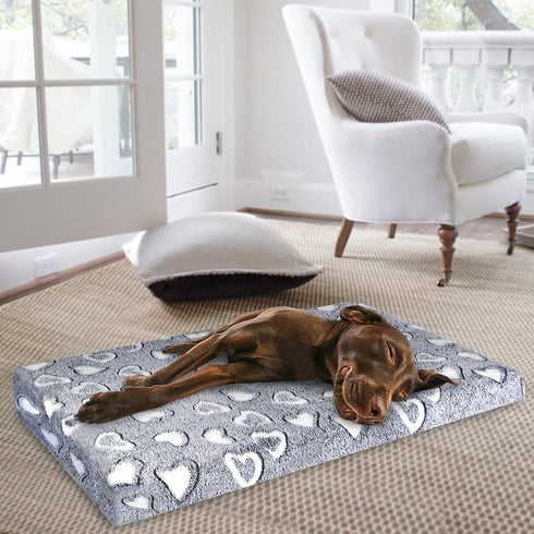 VANKEAN Dog Crate Mat Reversible Cool and Warm, Stylish Bed for Crate with Waterproof Inner Linings, Grey