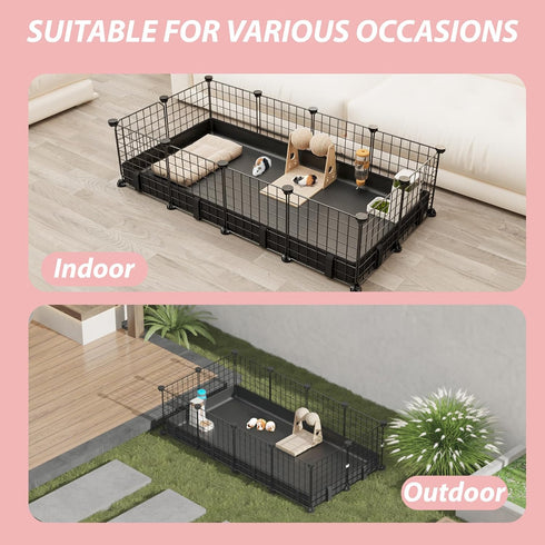Cages,49.2x24.6x12.2inch Hamster,Bunny,Hedgehog,Chinchilla,Ferret,Indoor Panels-12pcs Small Animal Playpen